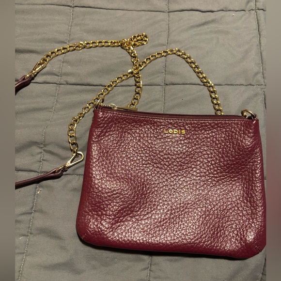Lodis Handbags - LODIS Burgundy Italian Pebbled Leather Emily 5 in 1 Convertible Bag